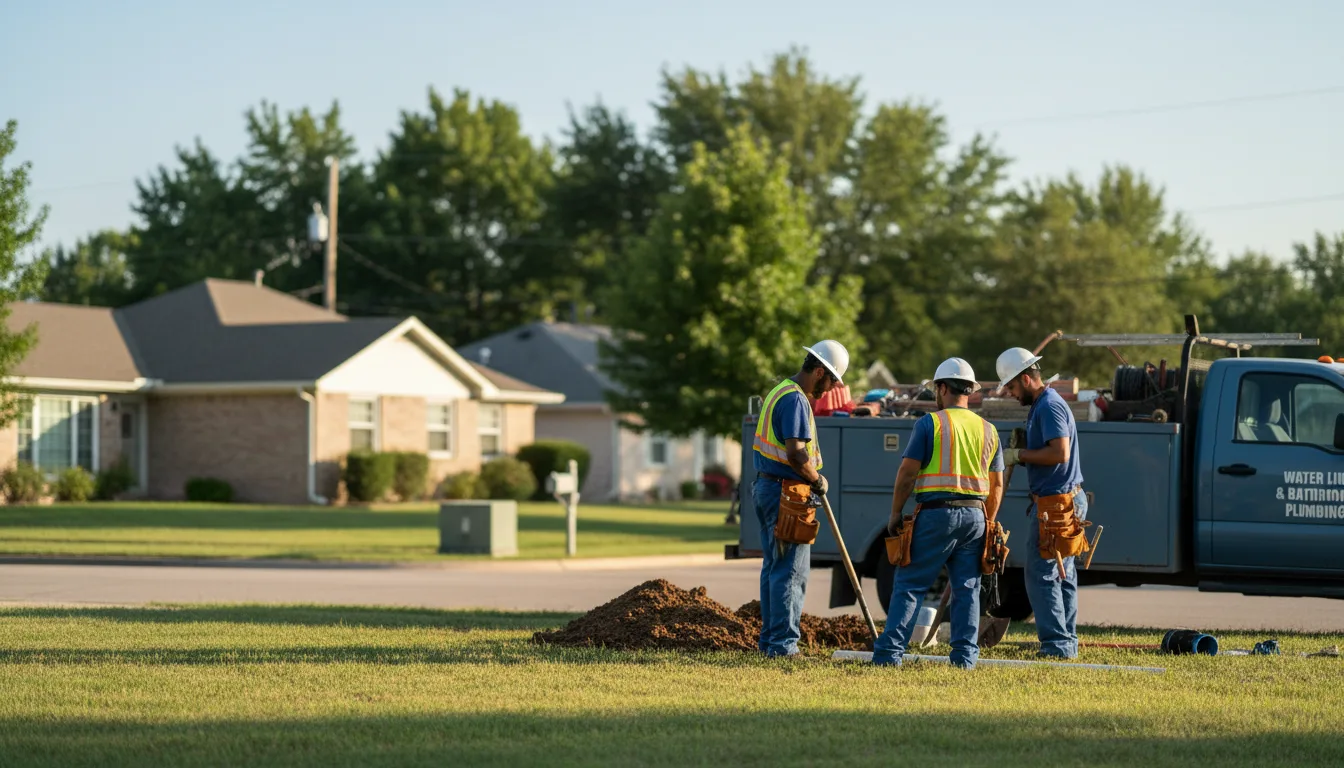 Residential water line and bathroom plumbing service in Alexander, NY